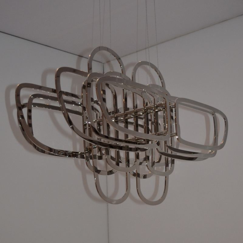 It’s a chandelier made from BMW kidney grilles!